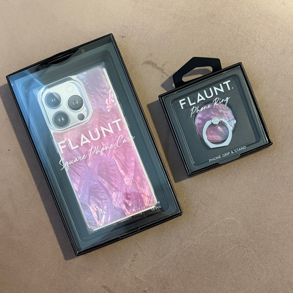Flaunt Pink Phone Case and Ring Set